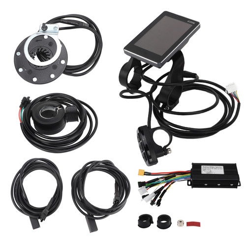 Electric Bike Bicycle Scooter 24V 36V 48V 26A 3 Mode Controller GD06 Display Set with Power Assist Sensor 130x Thumb Throttle for 500W 750W Motor