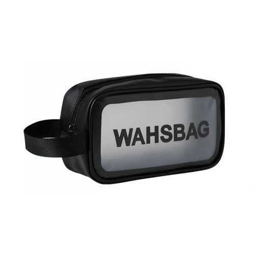 Transparent Makeup Bag Large Capacity Waterproof Travel Cosmetic Bag with Handle for Women Black