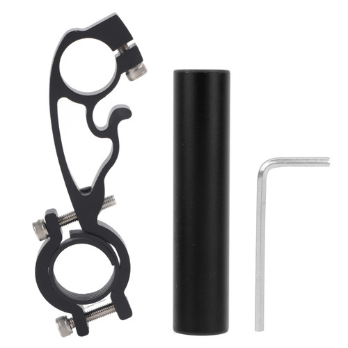 Bicycle Handlebar Extension Bracket Multifunction 10cm Aluminum Alloy Tube for Headlight Computer(Black )