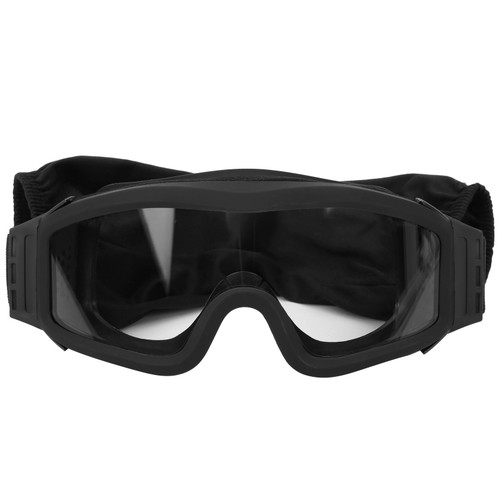 Tactics DustProof Protective Glasses Impact Resistant AntiExplosion Military Goggles(Black Frame Transparent Glass )