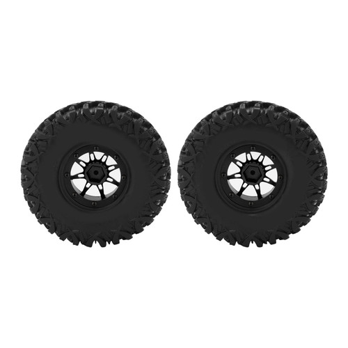 2Pcs RC Rubber Tires Aluminum Alloy Wheel Hub for AXIAL SCX10 1/10 RC Car Upgrade PartBlack