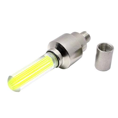 Bike Tire Wheel LED Lights Gas Nozzle Lamp Tire Valve Glow Night Safety Light Yellow