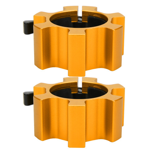 2Pcs Aluminium Alloy Safe Lock Collars Clamp Buckle Weightlifting Barbell Dumbbell Locking Spin Clip Fitness Equipment Accessoriesgolden