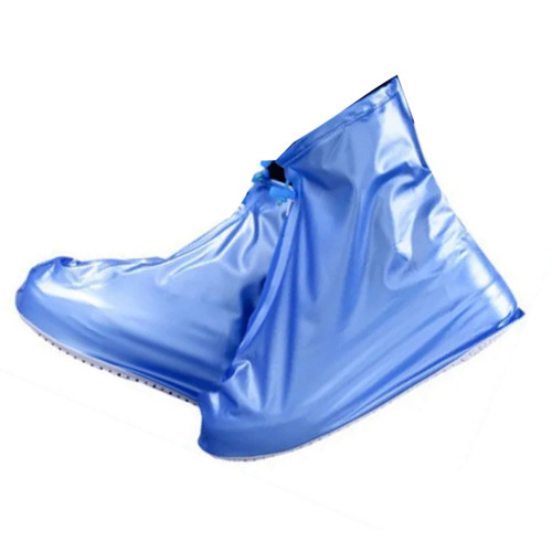 1 Pair PVC Rain Shoes Cover Waterproof Non Slip Overshoes Reusable Rain Shoe Covers for Rainy Days Pearl Blue M