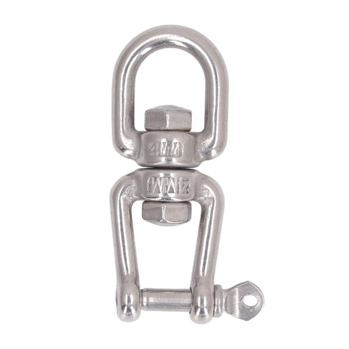 Double Jaw Shackle Professional Heavy Duty 304 Stainless Steel Rolling Shackle Device for Swing Climbing Rope 4mm/0.16in