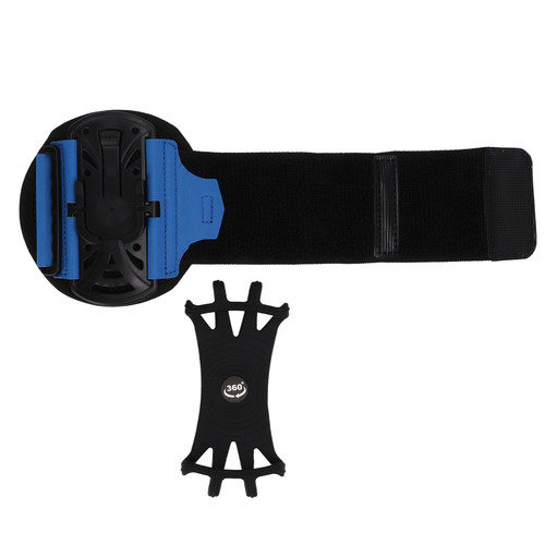 Phone Holder Armband Wrist Case 180° Rotation Detachable Wristband Case for 6.6in PhonesBlue