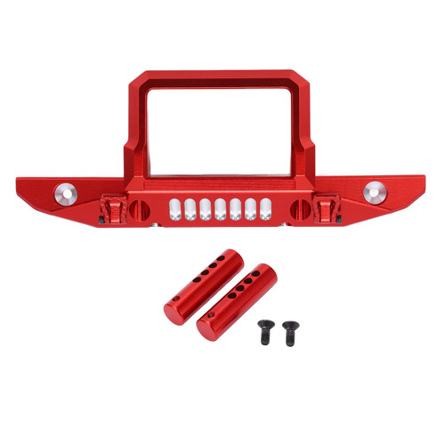 Front Bumper Aluminum Alloy RC Car Accessory with LED Light Hole for Axial 1/6 for SCX6 CarRed