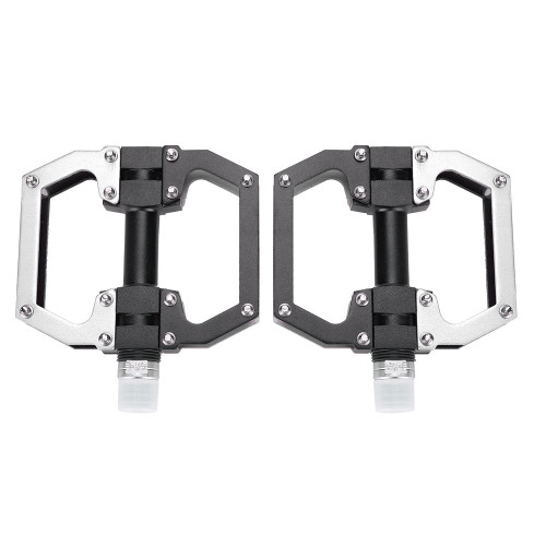 Aluminum Alloy Road Mountain Bike Platform Flat Pedal Bicycle Accessories (black   silver)