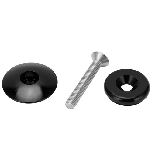 Bicycle Headset Top Cap Aluminum Alloy Mountain Bike Headset Stem Top Cover with BoltsBlack