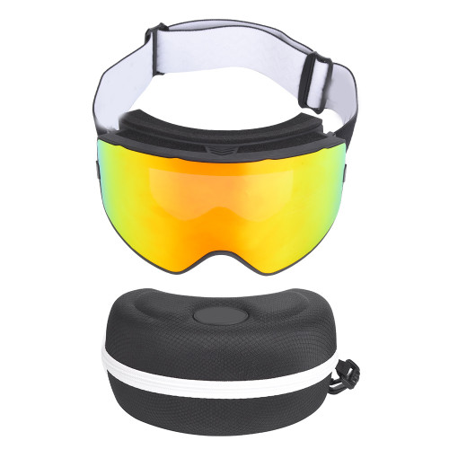 Dual Layer Anti Fog Protective Goggles with Magnet Lock for Skiing Sport TPU Frame