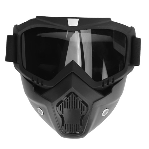 Motocross Dirt Bike Goggles with Half Face Shield ATV Glasses Skiing Goggles Anti Skid Black