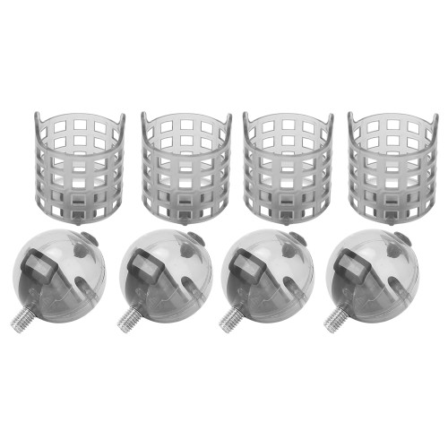 4Pcs PE Plastic Portable Fishing Feeder Lure Bait Cage Tackle Accessories with WeightM
