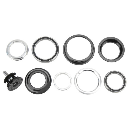 Viaron Bicycle Bearing Headset Aluminum Alloy Mountain Bike Headset for Cone Straight Tube ForkBlack