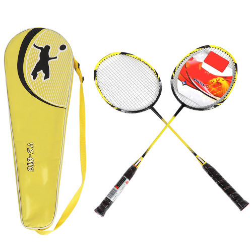 1 Pair High strength Sport Badminton Racket Durable Aluminium Alloy Battledore With Carry Bag