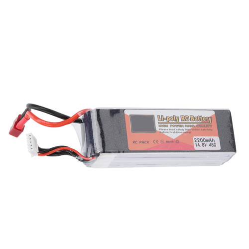 LiPo Battery 4S 14.8V 2200mAh 45C T Plug Model Lithium Battery for Remote Control Cars