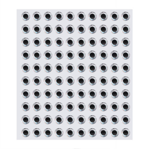 100 x Adhesive Holographic Fishing Bait Jig Eyes For Making Bait (silver, 8mm)