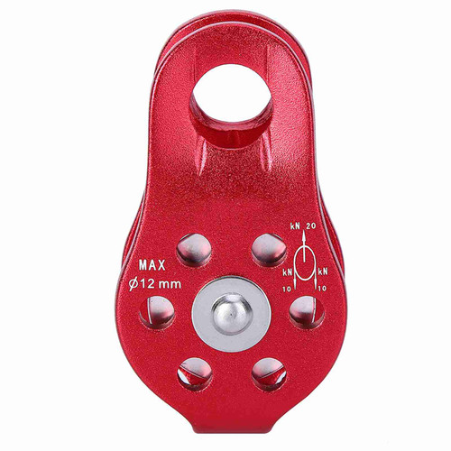 Aluminium Alloy Heavy Duty Single Rope Pulley Block Climbing Safety Equipment (Red)