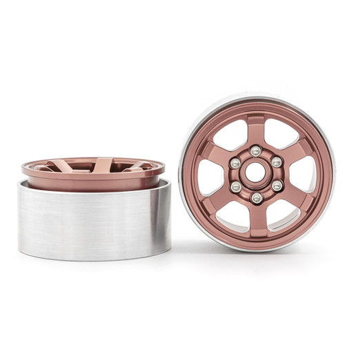 Aluminum Alloy Wheel Rim Beadlock 1.9in Wheel Rims Hub 4pcs Replacement for 1/10 TRX4 Axial SCX10 90046 SCX10 III AXI03007 AXI03003 RC Car