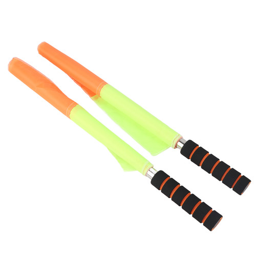 2PCS Referee Linesman Flag with Storage Bag for Sports Match Soccer Football Hockey Training