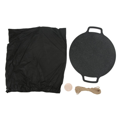 Grill Plate Stick Proof Round Prevent Greasy Portable Barbecue Frying Plate with Dual Handle for Camping Picnic