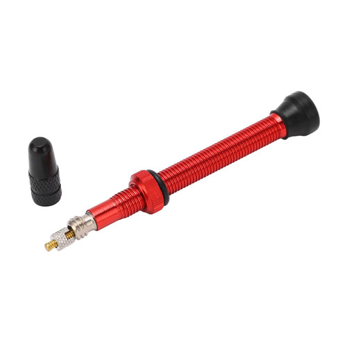60mm Mountain Bike Presta Valve Stem Aluminum Alloy Tubeless Vacuum Extension Valve Bike Accessory Red
