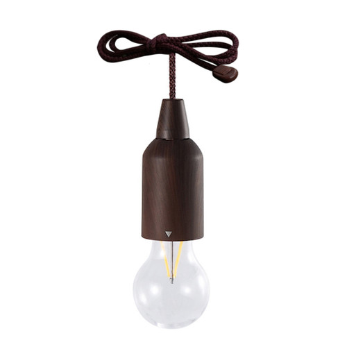 LED Pull Cord Light Bulb Portable Hanging Lantern Battery Operated for Indoor Outdoor Camping Room Decoration