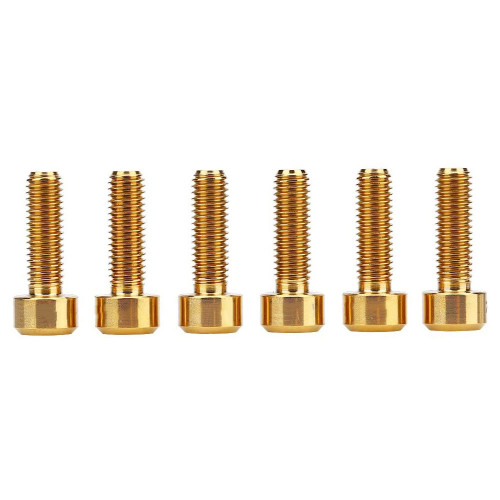 6Pcs/set M5*16mm Titanium Alloy Bike Fixed Stem Bolts For Bicycle Mountain Stem (titanium)