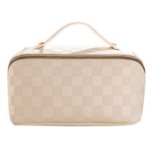 Pillow Cosmetic Bag Partition Design Large Capacity Soft Practical Portable Cosmetic Bag Waterproof for Outdoor Holiday Travel White