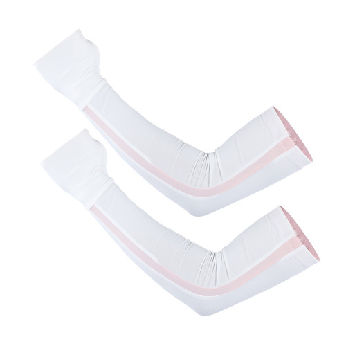 1 Pair Unisex Arm Warmers AntiUV Arm Covers Outdoor Drive Sport Half Finger Sleeves(White M)