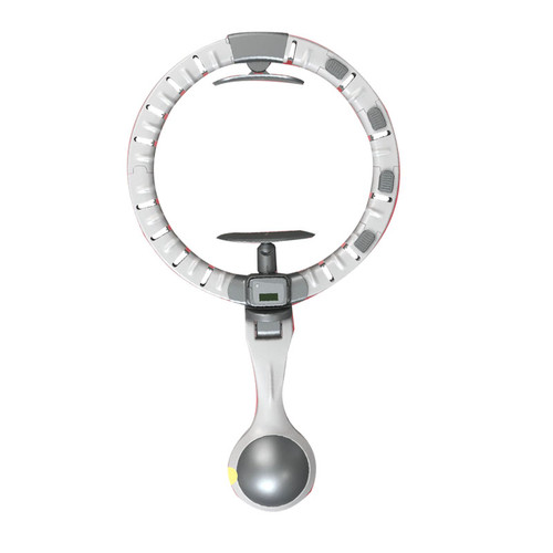 Smart Hoop Fit Circle Auto Counter Adjustable Detachable Abdomen Massage Fitness Equipment with Battery for Women Grey