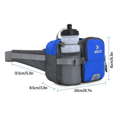 Outdoor Sports Waist Pack with Water Bottle Holder Bum Bag Waist Pouch for Hiking Cycle Running