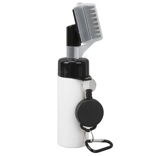 Golf Water Brush with Nylon Bristles 160ML Detachable Water Bottle Water Spray Golf Cleaning Tool with Retractable Rope Buckle for Golfers White