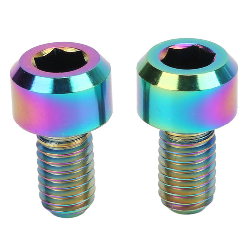 2pcs Bike Front Rear Derailleur Wheel Screws Colorful M5 9mm Titanium Alloy Bicycle Front Rear Derailleur Hanger Screws