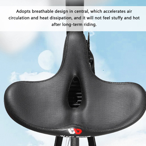 WEST BIKING Bike Seat Wide Comfortable Cycle Saddle Shock Absorption Bicycle Seat Cushion for Mountain Road Bike Men Women
