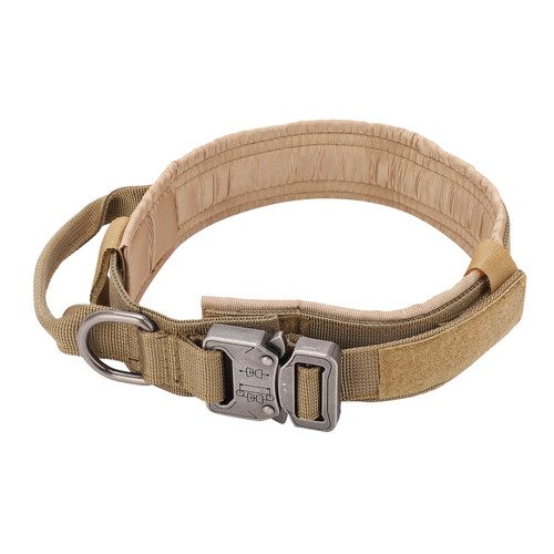 Dog Collar Adjustable Durable Cotton Puppy Pet Collars with Metal Buckle for Dogs KhakiXL