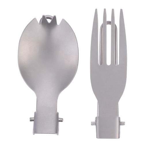 Portable Folding Titanium Spork Fork Outdoor Camping Cutlery Travel Tableware(Fork   Spoon)