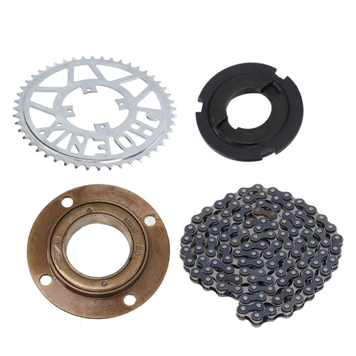 Bike Sprocket Chain Set 48T Sprocket Inner Hole 11MM Sprocket Flywheel Connector 114 Links Chain Kit for ATVs