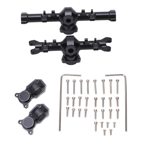 CNC Aluminum Alloy Front Rear Axle Housing for Axial SCX24 1/24 RC Simulation Model CarBlack