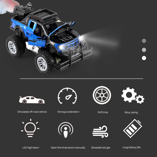 Remote Control Car, 1:18 Scale All Terrain Water Bomb Shooting Remote Control Car, Rechargeable Electric Off-Road Vehicle with LED Headlights, Car Toy Gifts for Boys Girls Kids