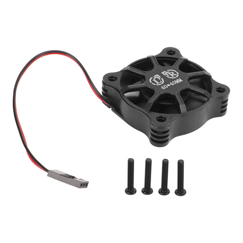 Motor Cooling Fan Aluminum Alloy Fast Heat Dissipation RC Cooling Fan with Metal Mesh Cover for 1/10 1/12 1/8 RC Car Black