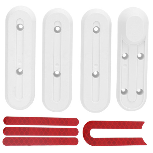Scooter Wheel Hubs Cover with Reflective Stickers Night Protective Front Rear Wheel Hubs Cover for Electric ScooterWhite