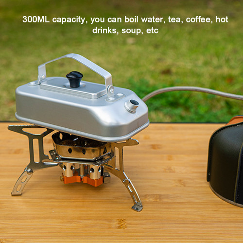 Camping Kettle Portable Aluminum Tea Coffee Pot Ultra-Light Teapot 300ML with Handle for Camping Hiking Picnic Fishing Backpacking
