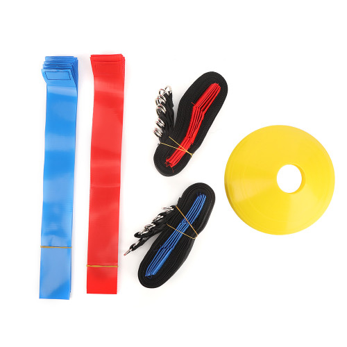 PVC Soft 10 Player Football Site Sign Plate Sandbag Soccer Belt Tag Waist Flag Kit