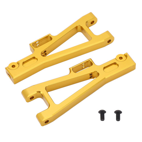 2Pcs Front Rear Lower Swing Arms Aluminum Alloy Lower Suspension Arm for JLB 1/10 Car Truck SeriesGold
