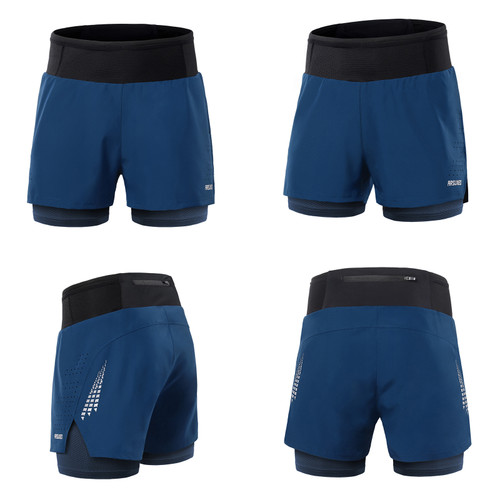 Men 2 in 1 Running Shorts High Waist Athletic Shorts Sport Shorts Workout Shorts with Pockets for Gym Jogging Tennis