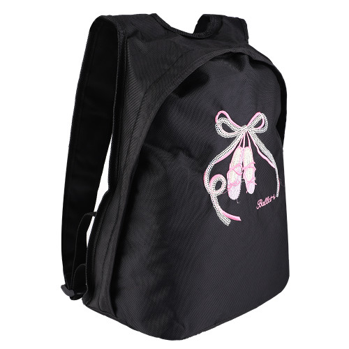 Girls Ballet Dance Backpack Kids Shoulder Sports Zipper Bag(Black)