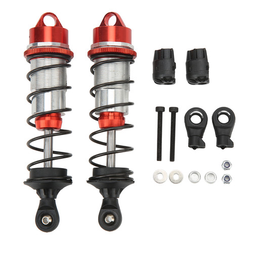 2Pcs RC Car Shock Absorber Aluminum Alloy Balancing Drive High Elasticity RC Front Shock Damper for ARRMA 1/7 1/8 Red