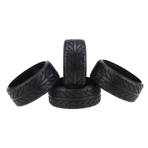 4Pcs/Set 1/10 Grain Drift Car Tires Plastic Hard Tyre Replacement for TRX HSP Tamiya HPI Kyosho Remote Control Car Part
