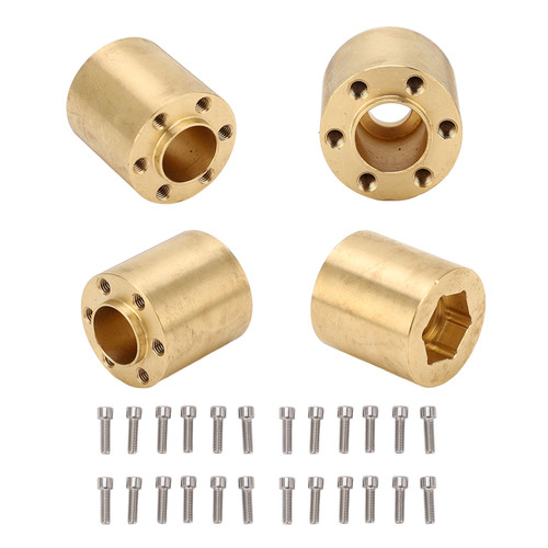 4 Pcs Brass Wheel Hex Hub Adapter RC Car Crawler Widen Adapter for 1/10 RC Crawler 1.9 2.2in VP Wheels Rims 22mm Thickness