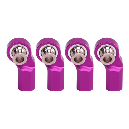 4PCS RC Car Rod End Bend M3 Aluminium Alloy Steel RC Car Steering Rod Head for Axial SCX10 1/10 Car Model Purple